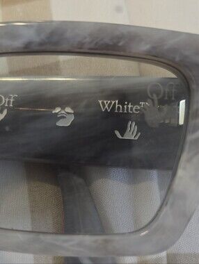 Off-White Marble Gray Rectangular Eyewear Frame